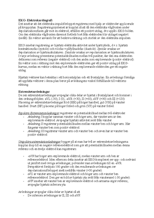 EKG - Medicinsk temakurs 4 - ORU - StuDocu