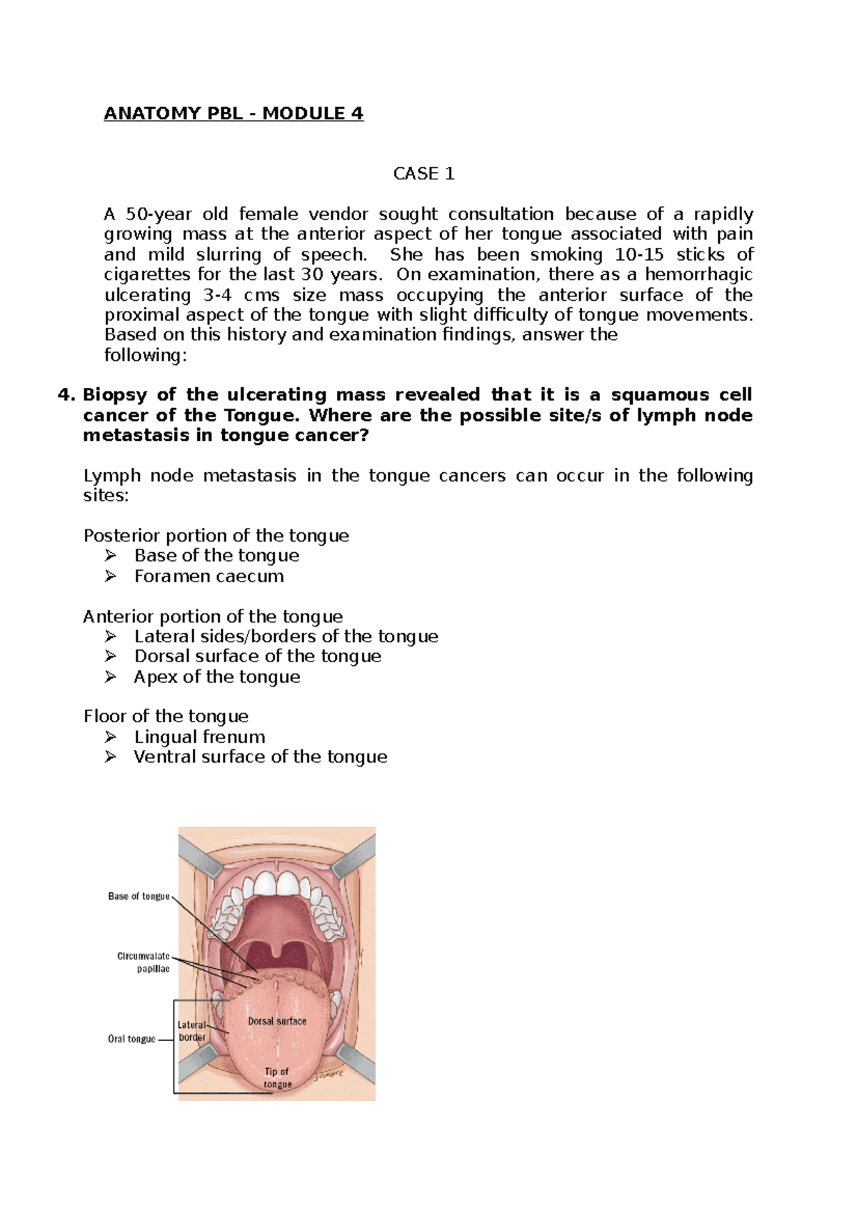 Module 4 problem based learning exercises for anatomy anatomy pbl