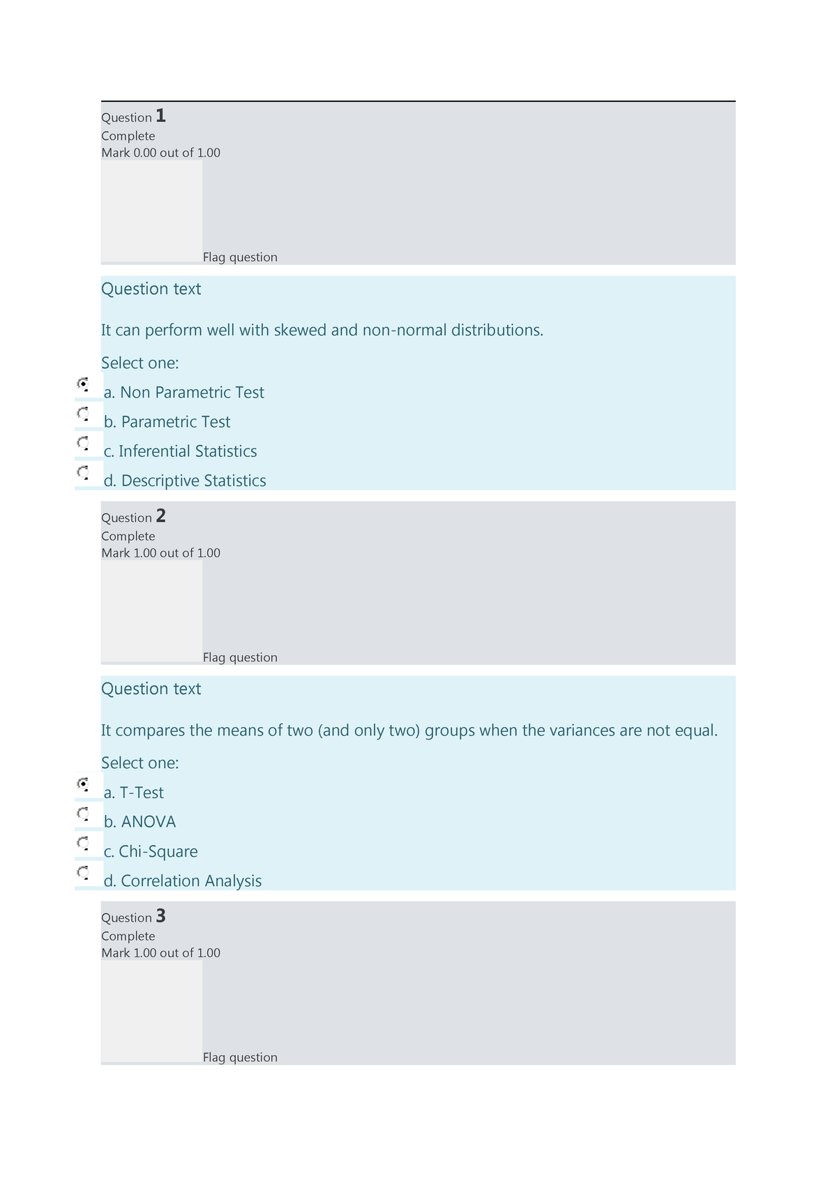 Computer programming - Question 1 Complete Mark 0 out of 1. Flag ...