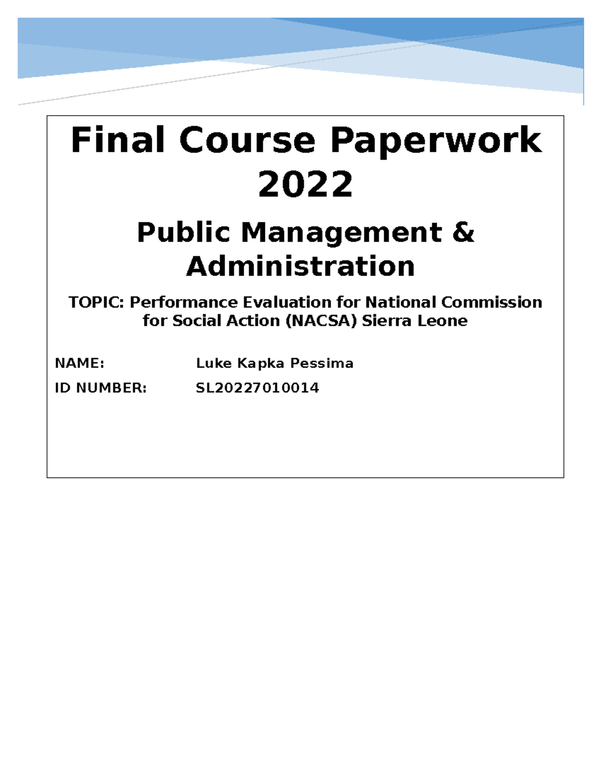 22112022 Course Paper Nationa Commission for Social Action ( Nacsa ...