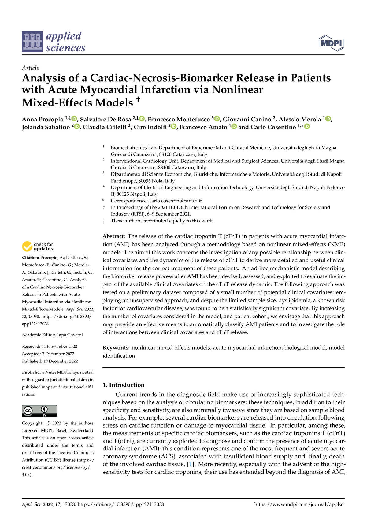 Analysis of a Cardiac-Necrosis-Biomarker Release i - ANTH 100 ...