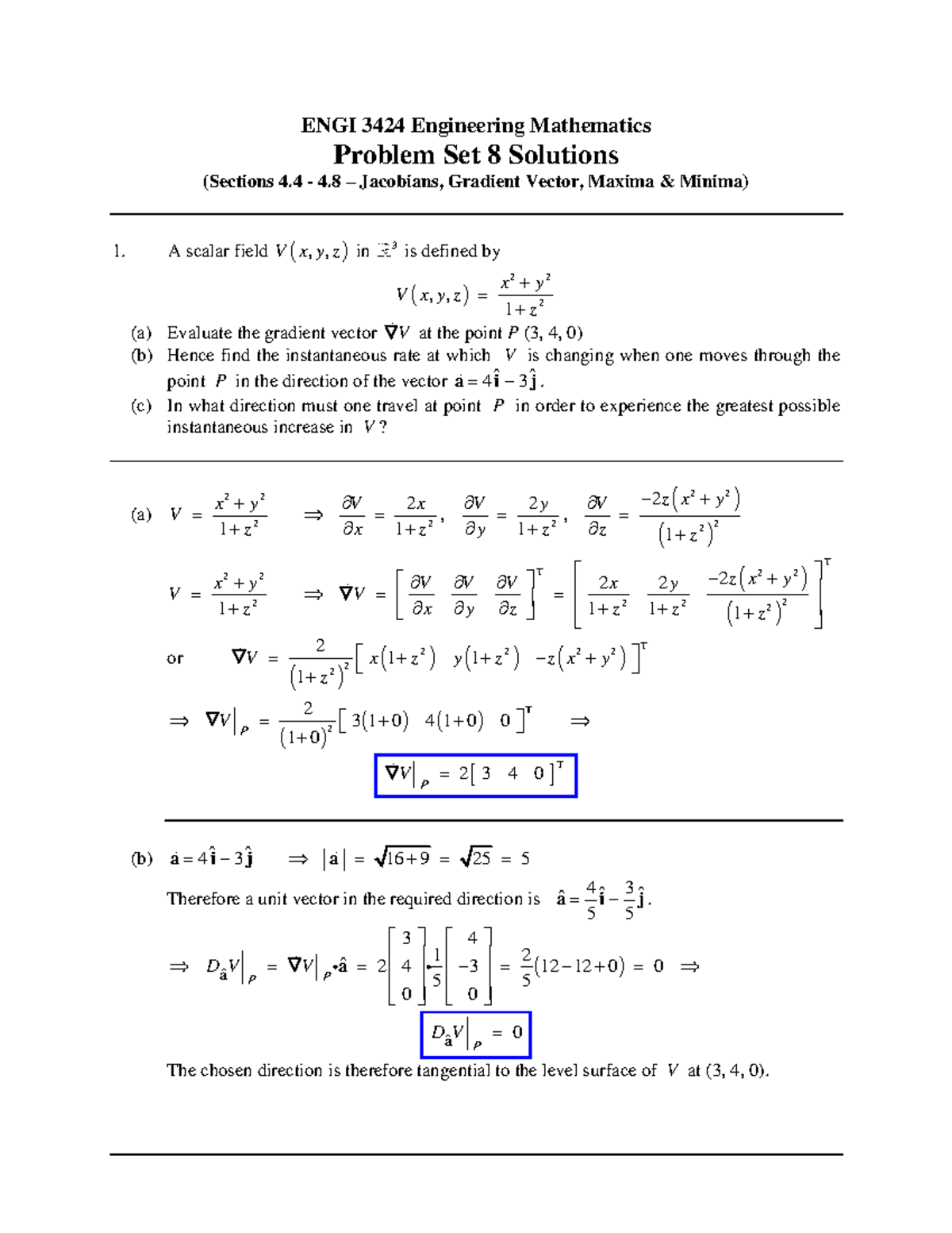 PS8S - Problem set questions and answers - ENGI 3424 Engineering ...