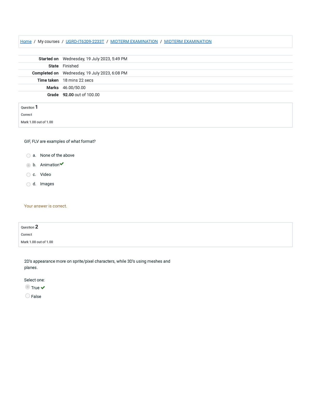 IT6209 Midterm Examination 2nd Attempt Review - Home / My Courses ...