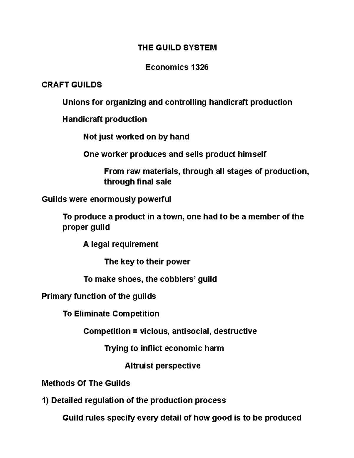 The Craft Guilds F19 Summary Eco History Of The Western Com THE