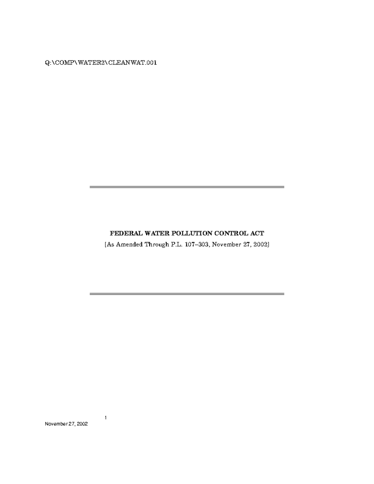 Federal water pollution control act 508full - FEDERAL WATER POLLUTION ...