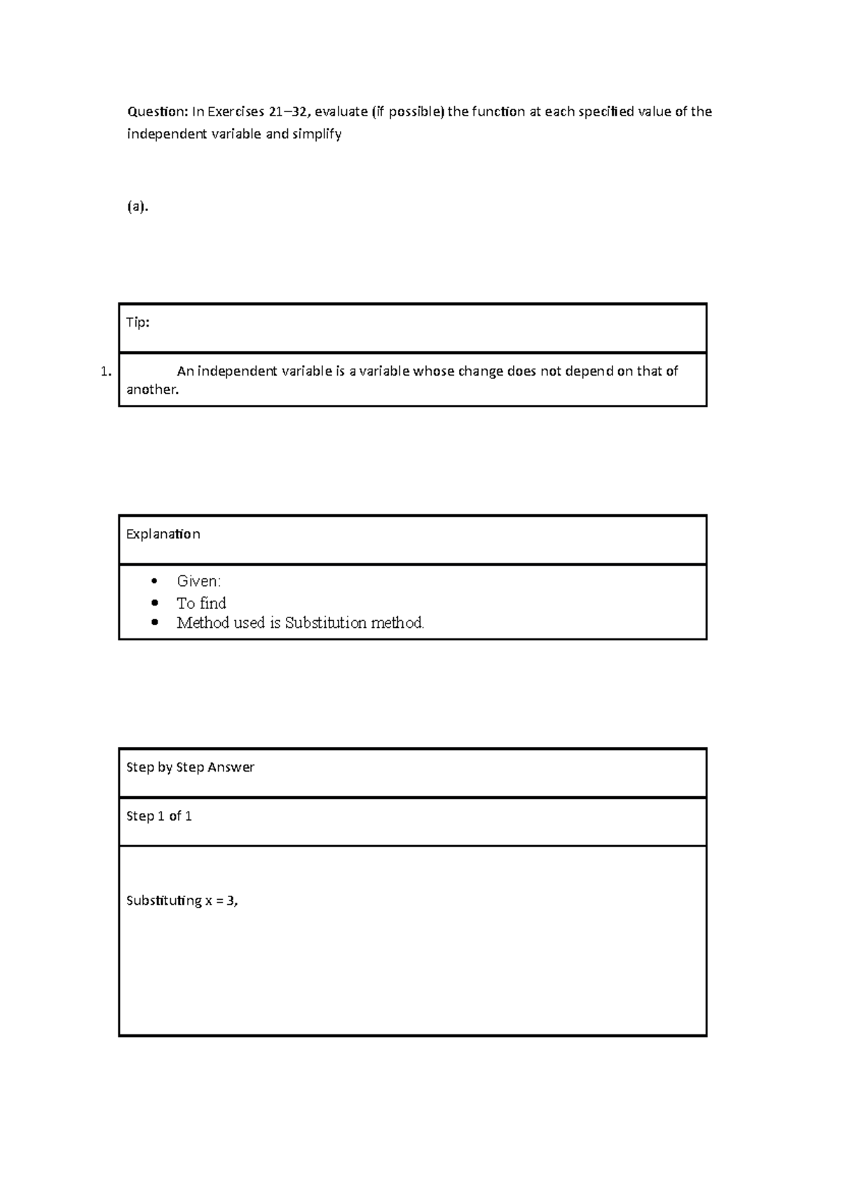 Mathematics Functions Question pool Set 7 - Question: In Exercises 21 ...