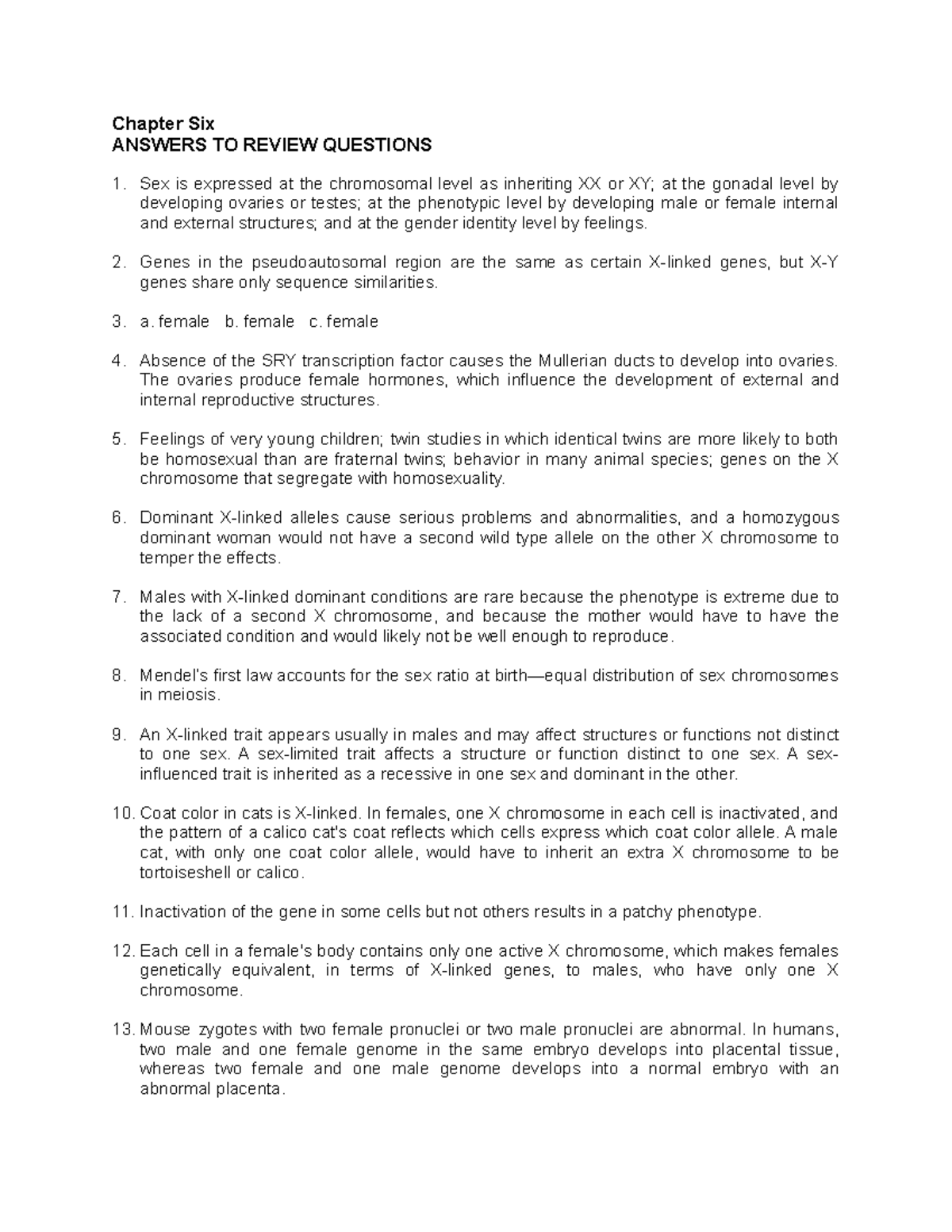 Chap6 genetics answers from 11 edition text book practice test ...