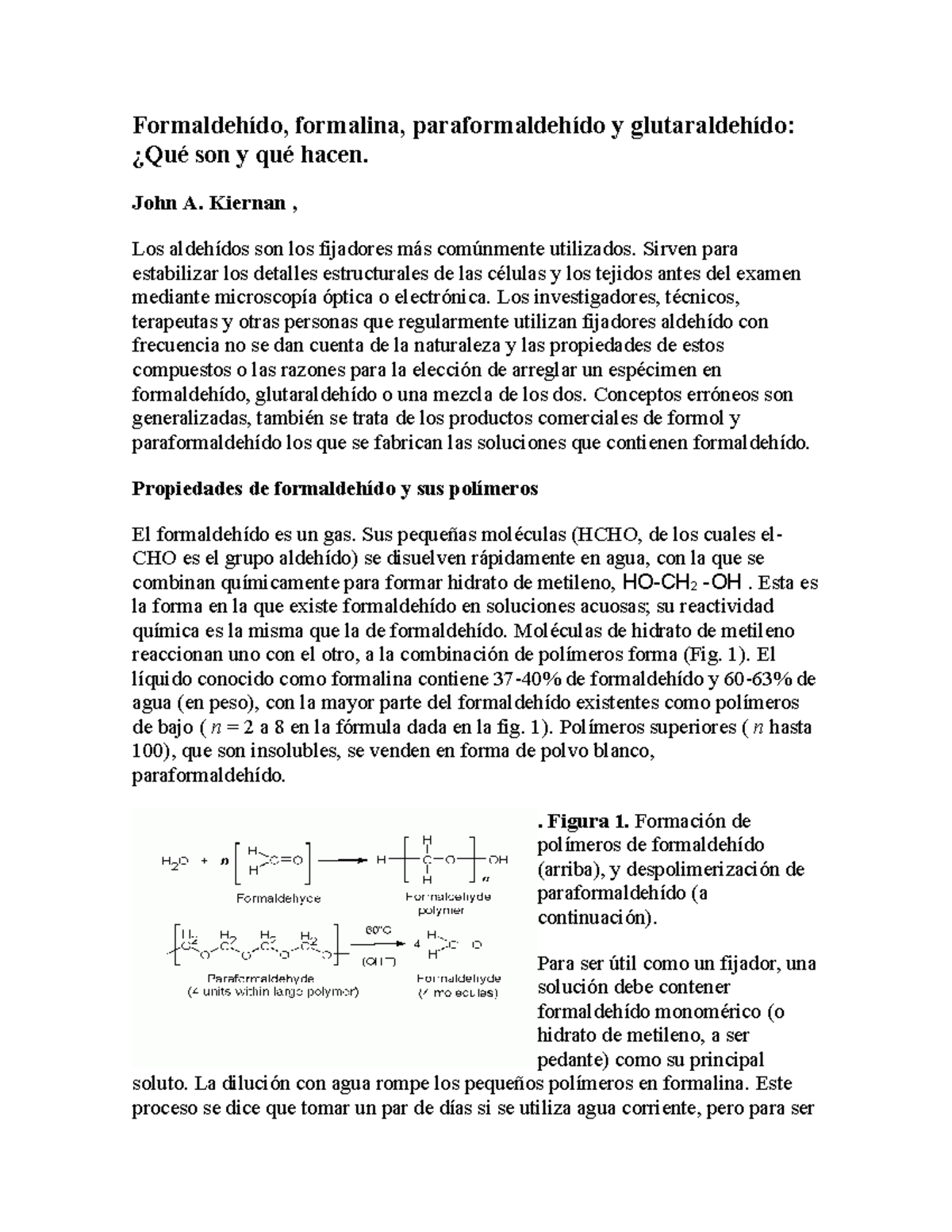 Formaldehido - extracto de kiernan sobre formaldehído - Formaldehído ...