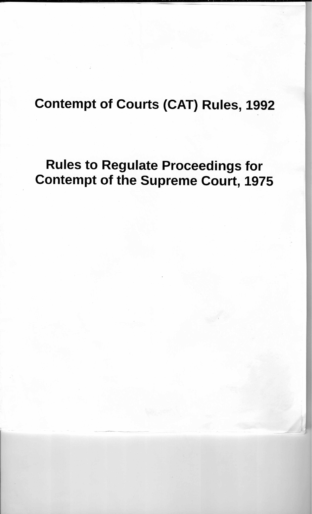 Contempt of Courts (CAT) Rules, 1992 - 1. Short title and commencement ...