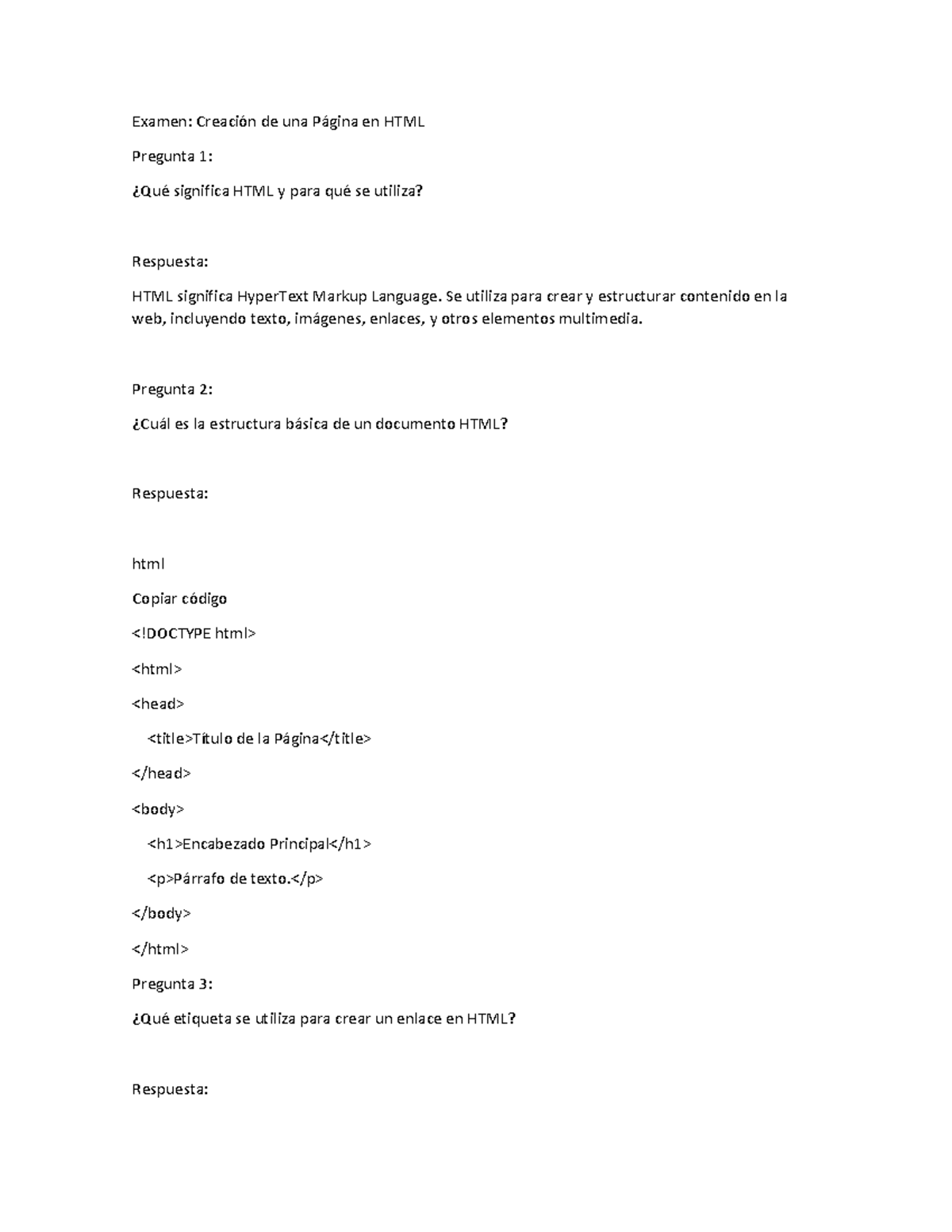 Test Preguntas Y Respuestas De Como Crear Pagina Html Examen Test Preguntas Y Respuestas De Como Crear Pagina Html Examen