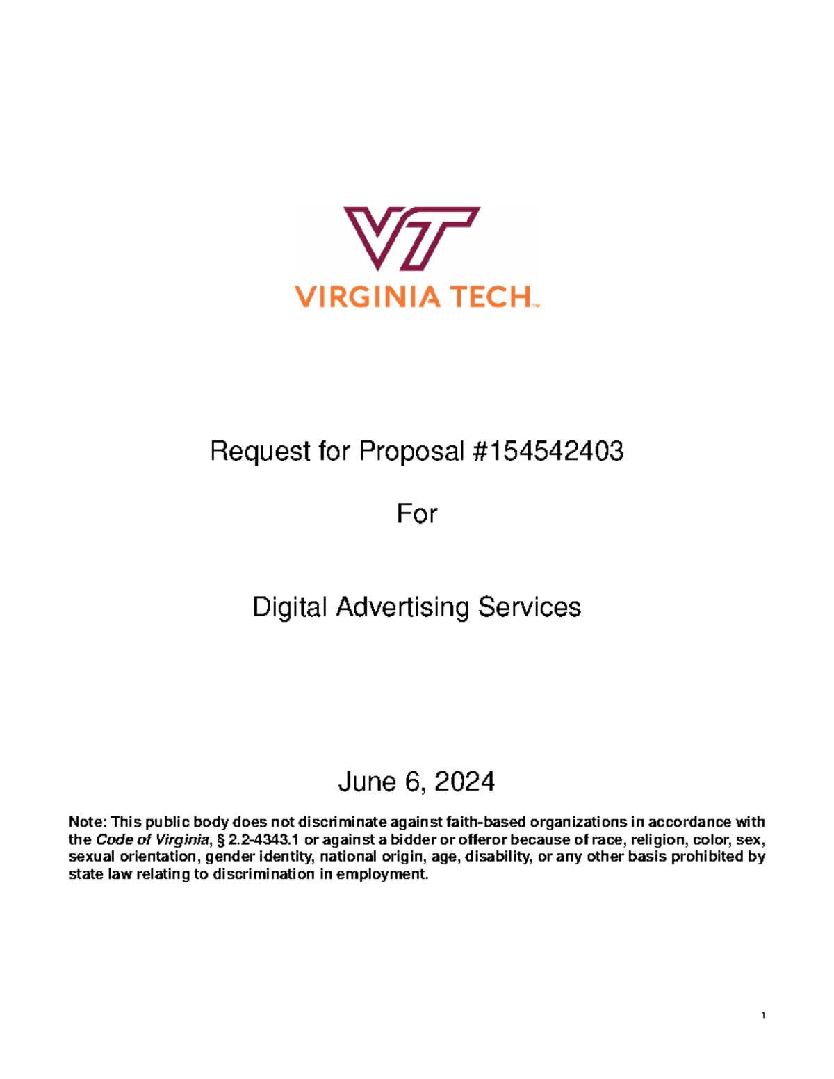 RFP 154542403 Digital Marketing Services - Request for Proposal For ...