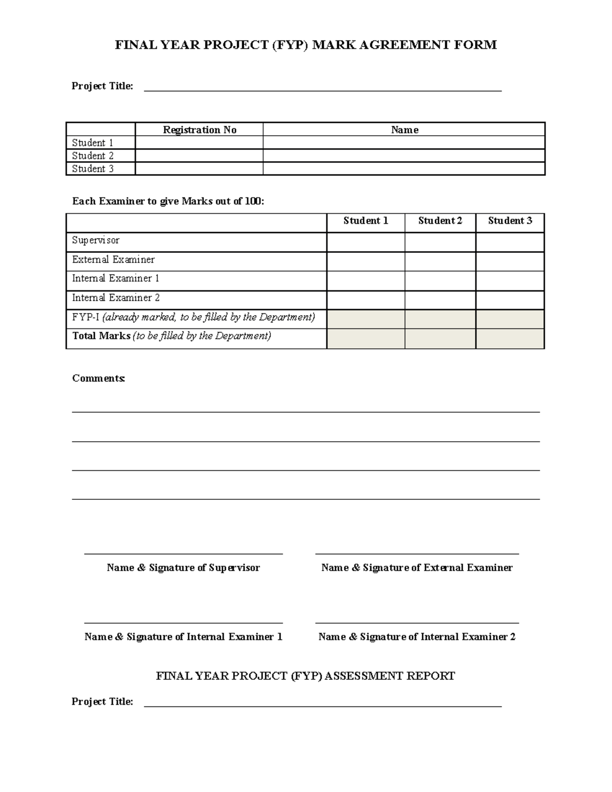 FYP-II Evaluation Form - Updated on 29 May 2019 - FINAL YEAR PROJECT ...