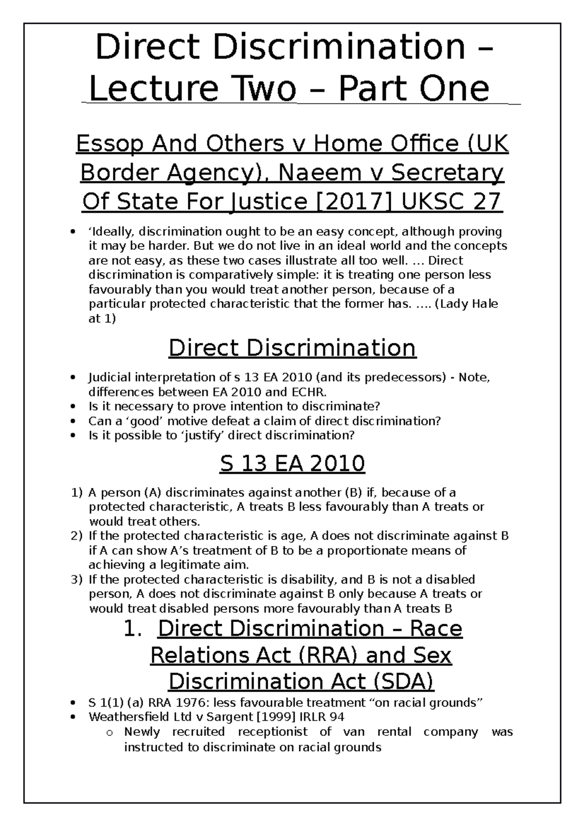 discrimination-law-lecture-2-essop-and-others-v-home-office-uk