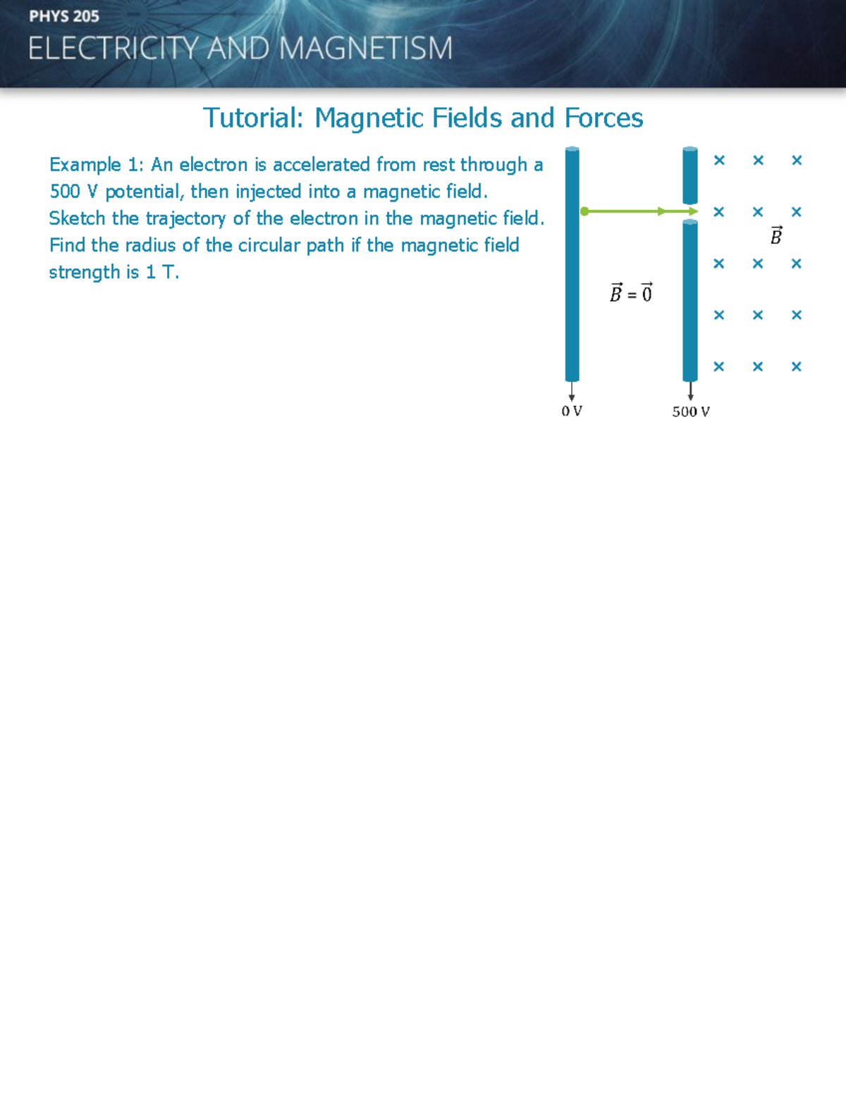 PHYS205 L7 Tutorial - Practice - Tutorial: Magnetic Fields And Forces ...