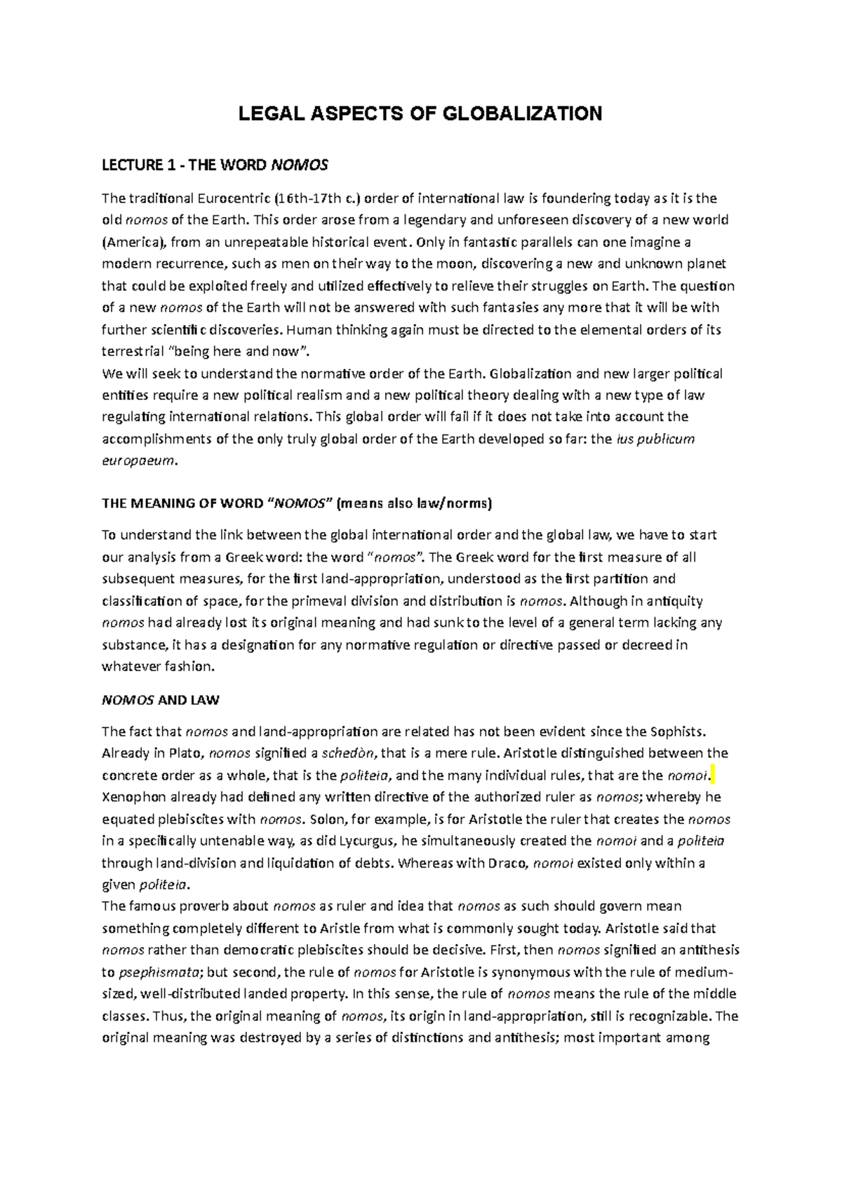 Legal Aspects OF Globalization - LEGAL ASPECTS OF GLOBALIZATION LECTURE ...