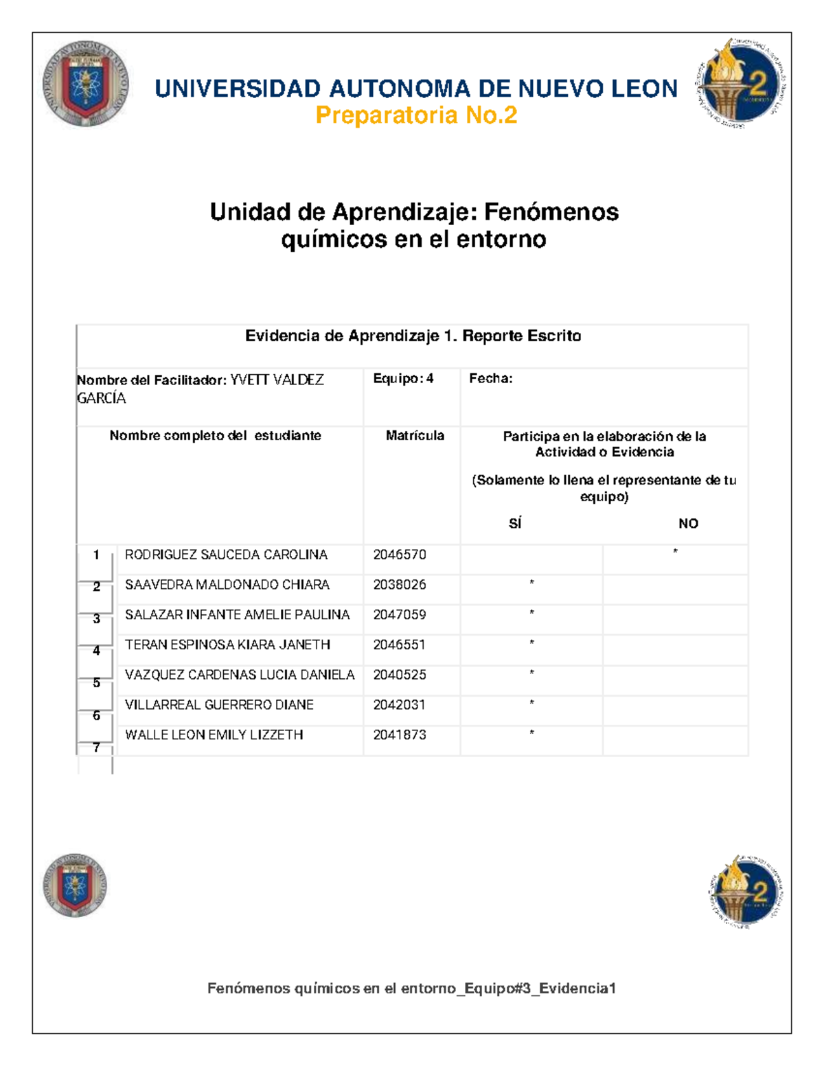 EV1 FQE E4 238 - ... - UNIVERSIDAD AUTONOMA DE NUEVO LEON Preparatoria ...