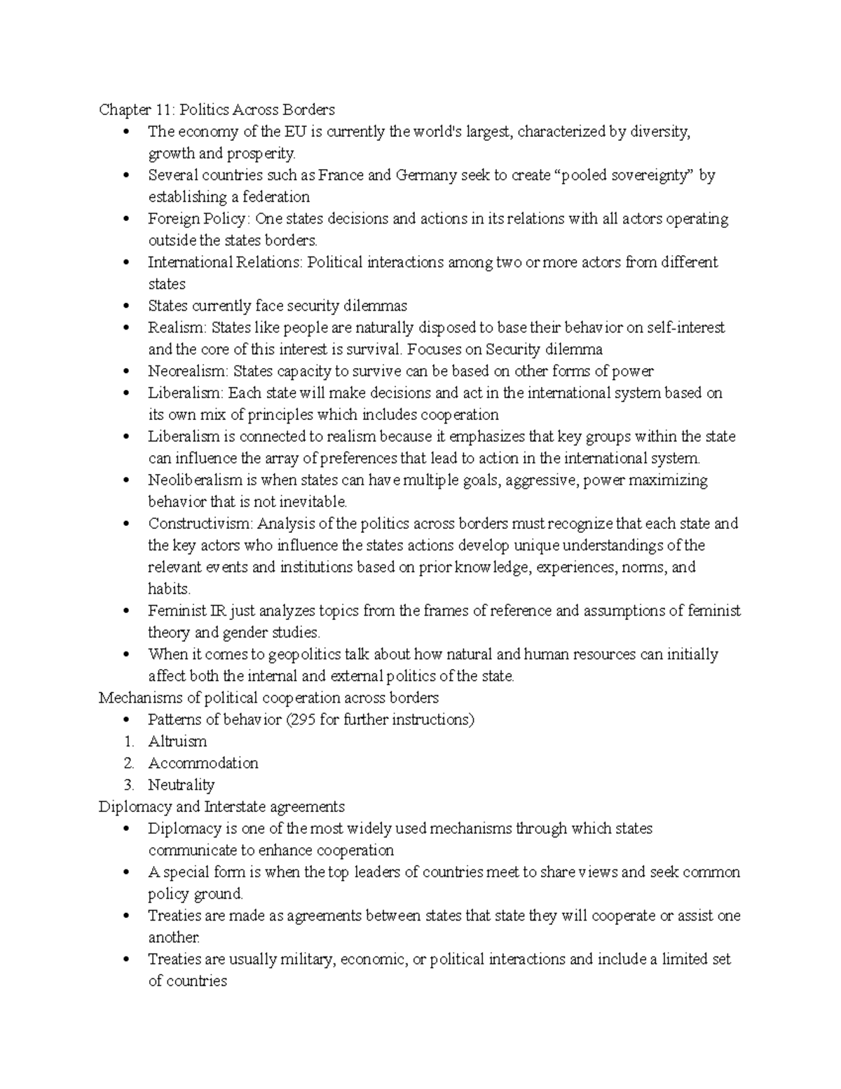 Chapter 11 - Summary Understanding the Political World: a Comparative ...