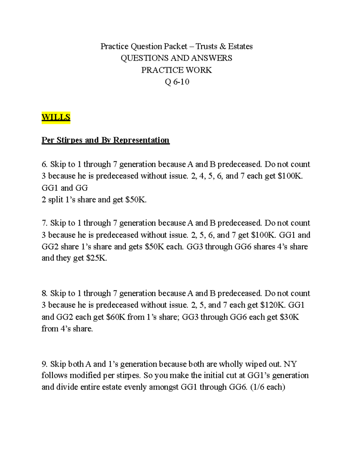 Review For Exam - Practice Questions And Answers (Questions 6-10 ...