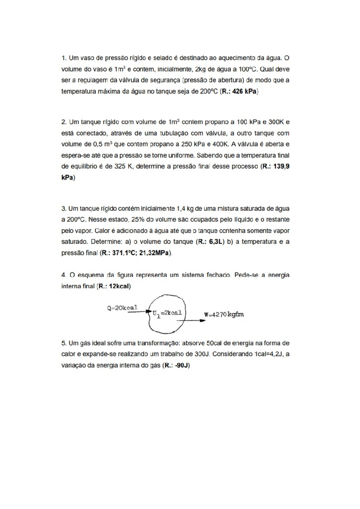 Resolução Termo - Resposta de exercícios de Revisão P1 - Termodinâmica ...
