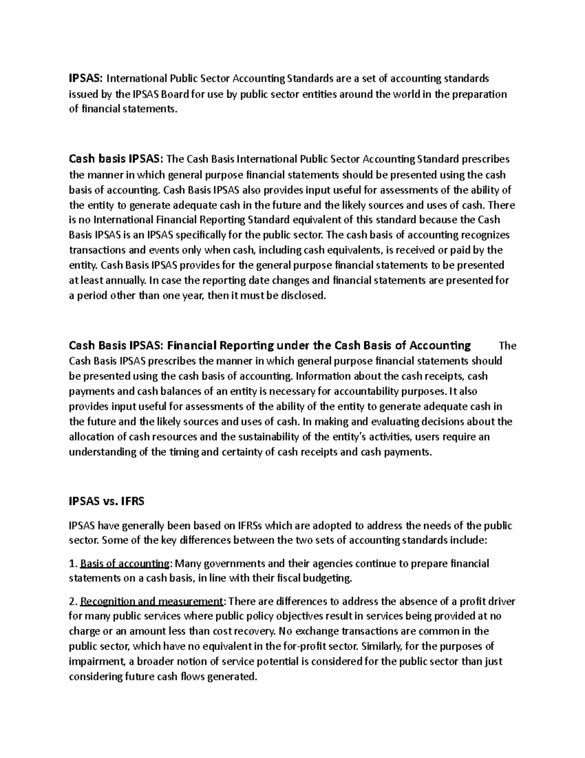 International Public Sector Accounting Standards are a set of ...