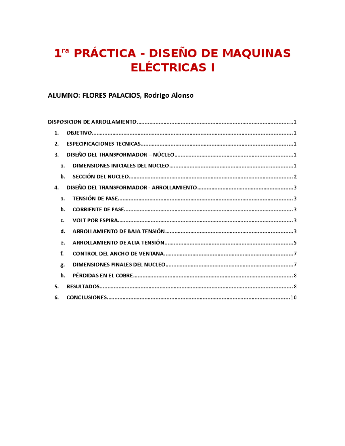 1era Practica Flores Palacios 1 Ra PrÁctica DiseÑo De Maquinas