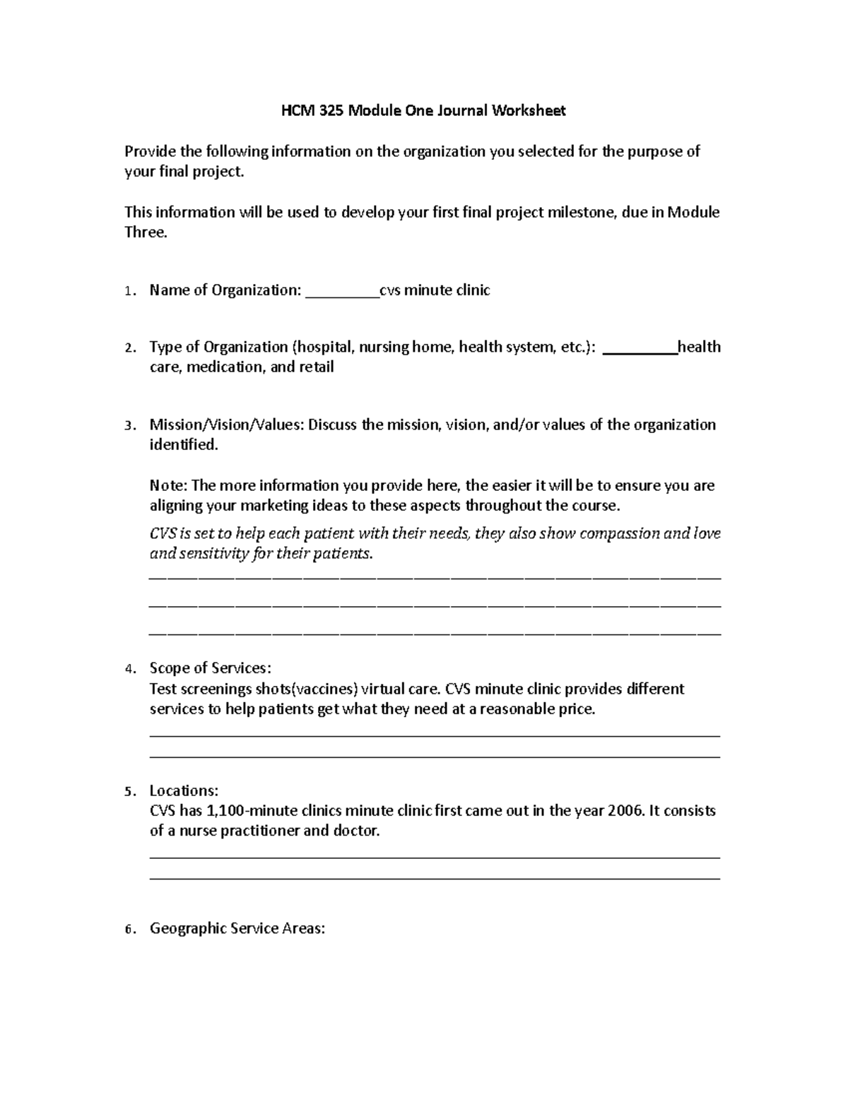 1-2 journal final projewct selection - HCM 325 Module One Journal ...