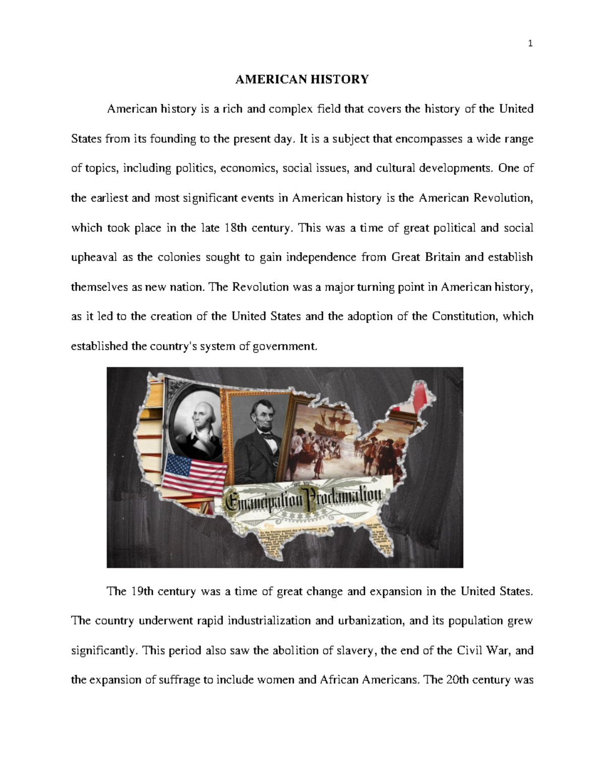 American History - You best choice for this - 1 AMERICAN HISTORY ...