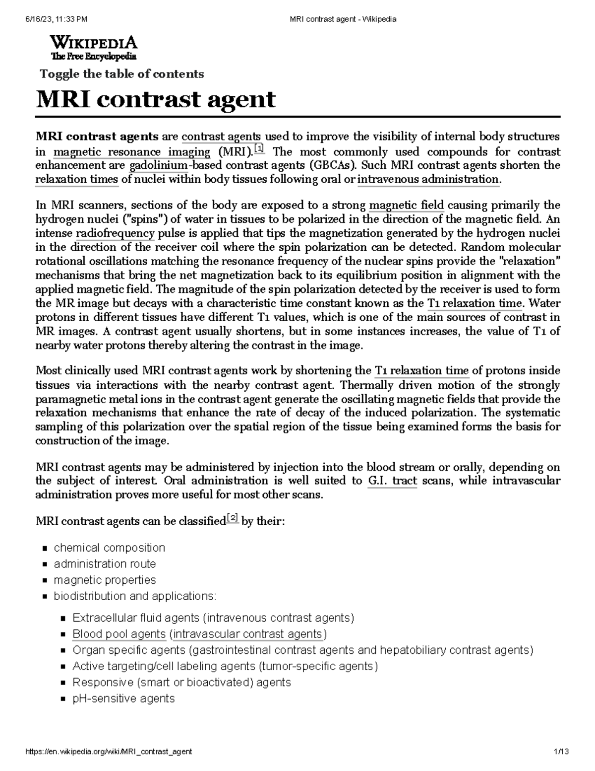 MRI contrast agent Toggle the table of contents MRI contrast agent