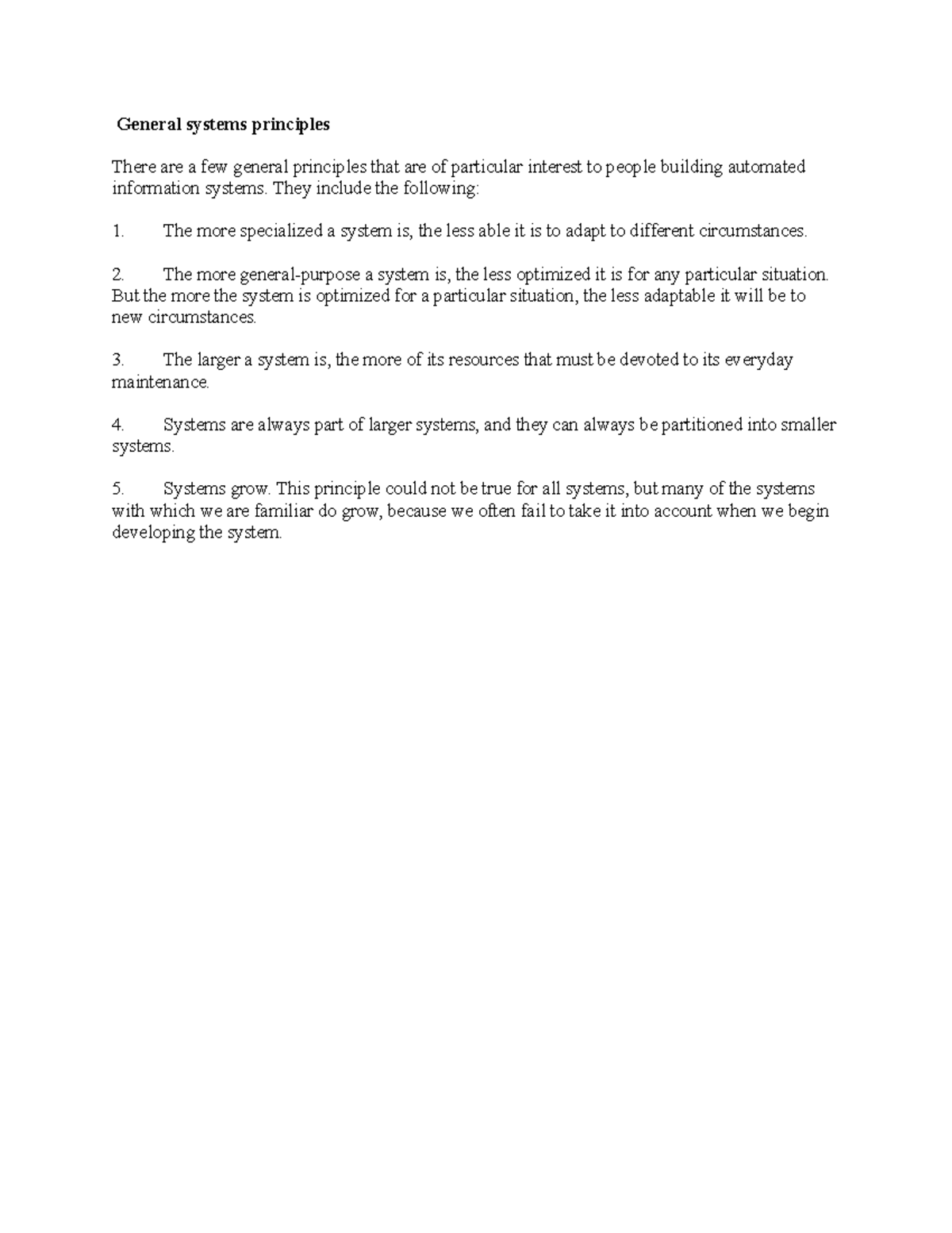 General systems principles - General systems principles There are a few ...