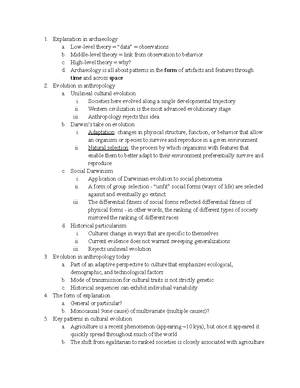 Ant 30 Cd Final Exam - Dr. Newlander - Introduction To Archaeology (ant 