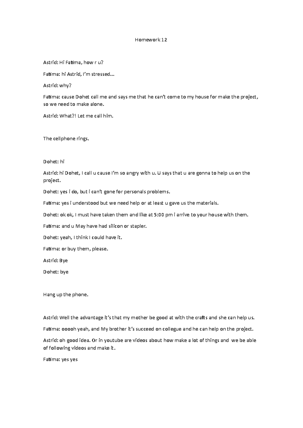 Homework 12 english five - Ingles Avanzado - TecMilenio - Studocu