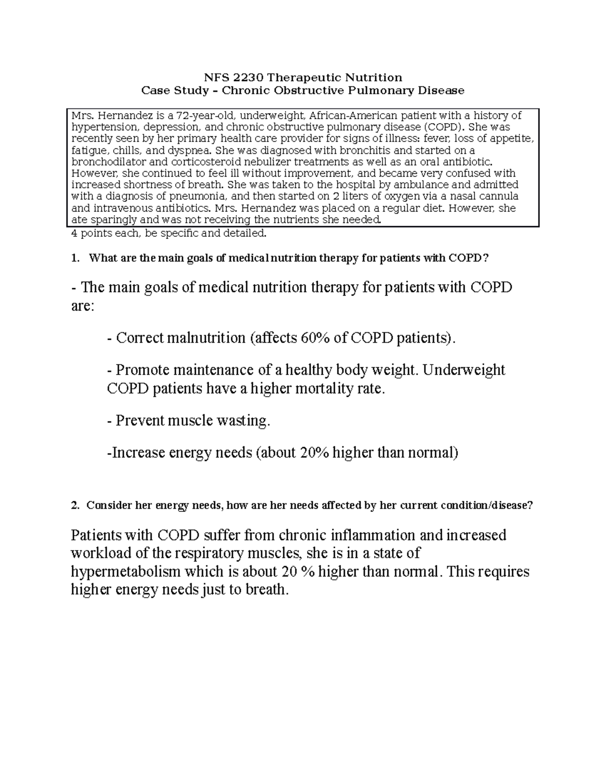 copd nutrition case study