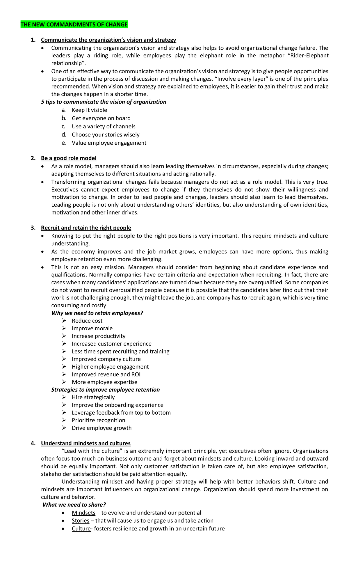 FInals (X)-24-26 - Chapter V – Change Management - THE NEW COMMANDMENTS ...