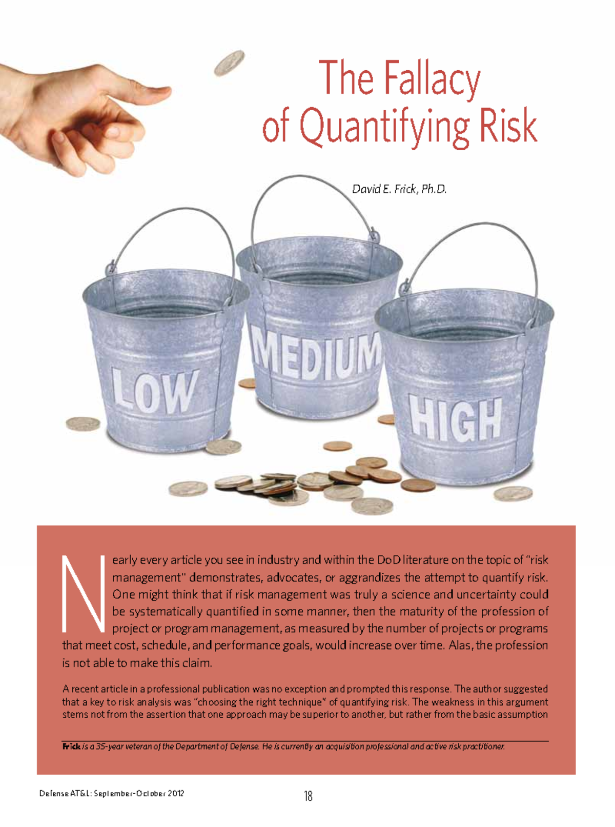 The fallacy of quantifying risk - The Fallacy of Quantifying Risk David ...