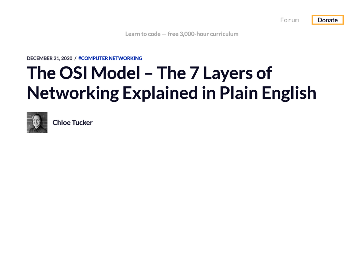 Osi model - open system interconnection - Data Communication - Studocu