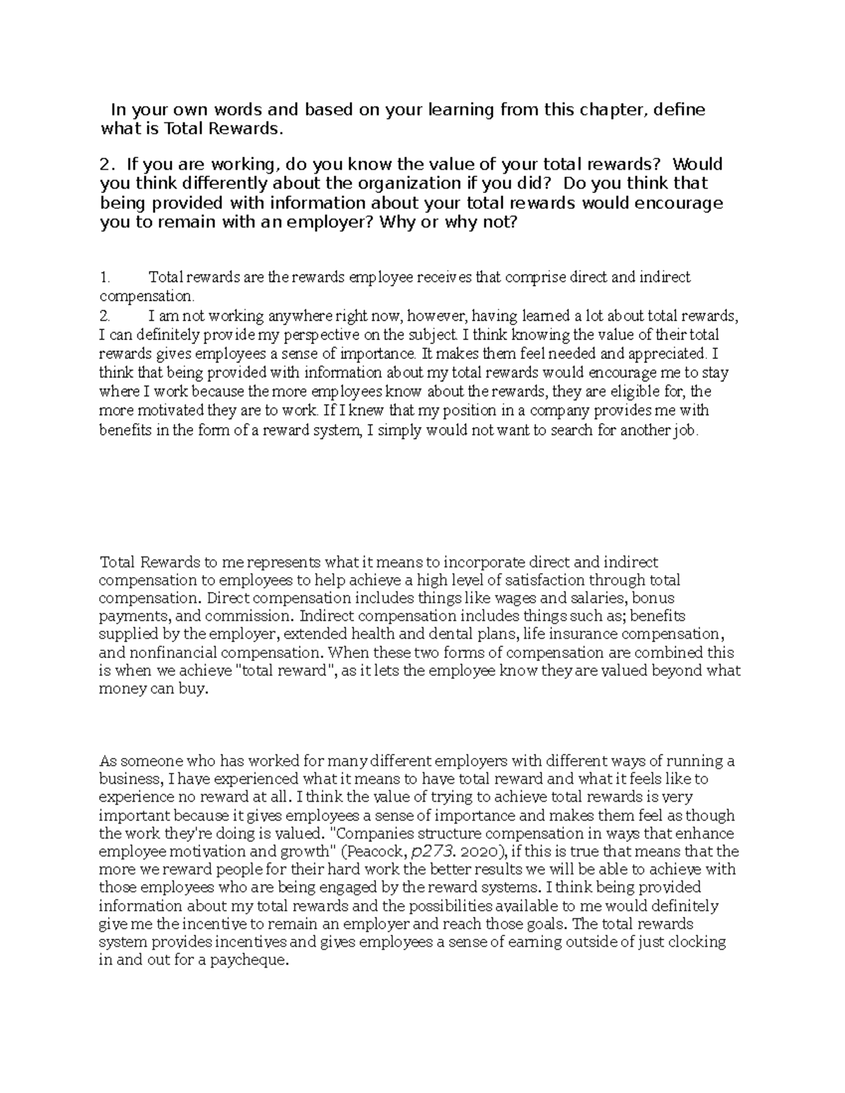 Discussion board week 2 - In your own words and based on your learning ...