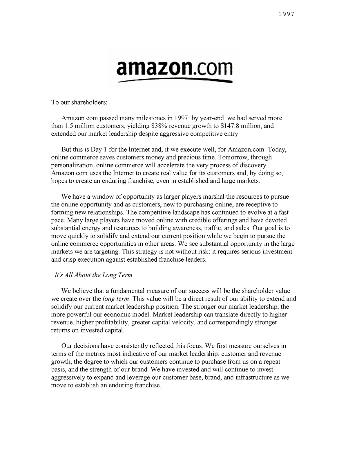 Jeff-bezos-amazon-shareholder-letters-1997 2020 - To our shareholders ...