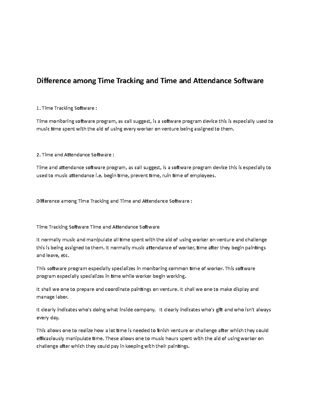 Difference among Time Tracking and Time and Attendance Software - Time ...
