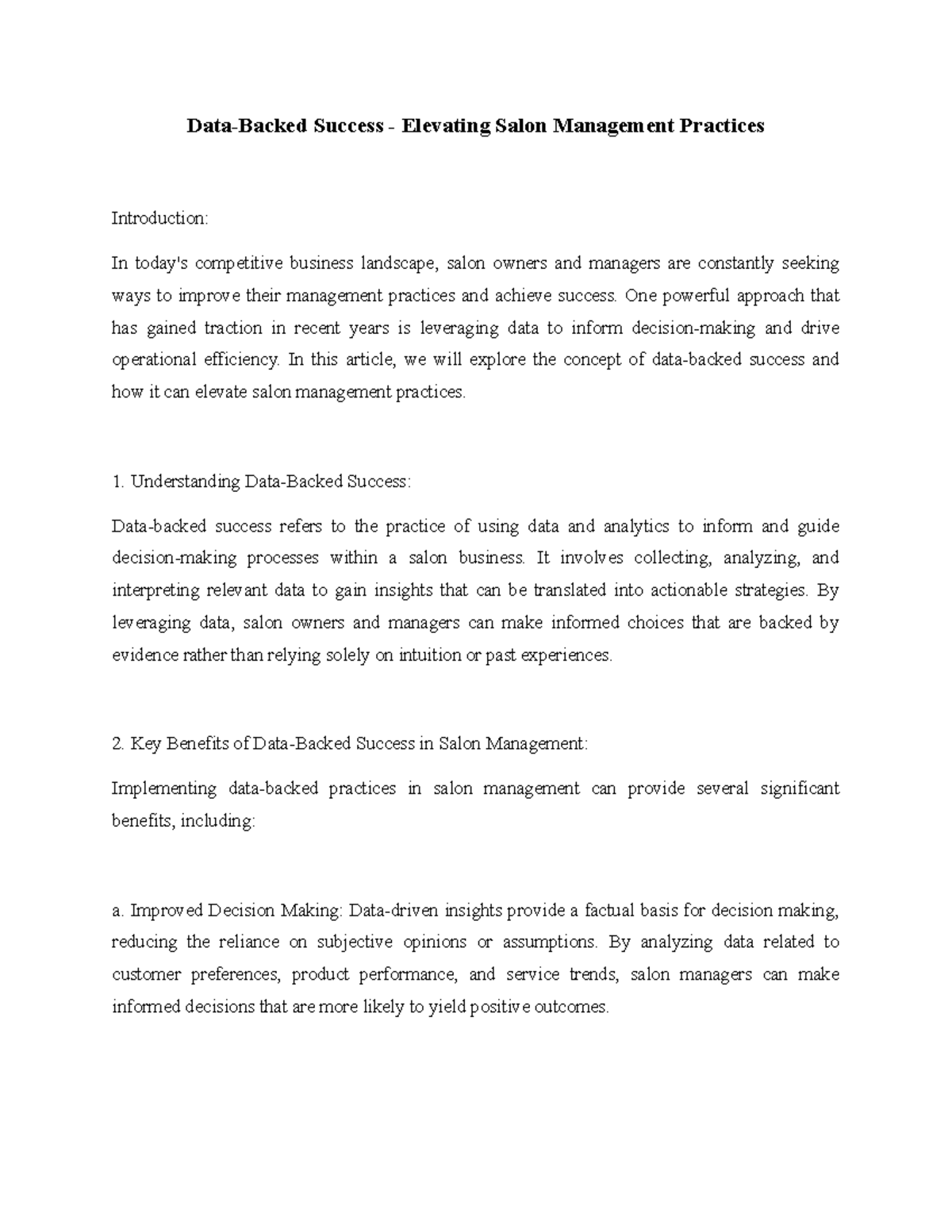 DataBacked Success One powerful approach that has gained traction in