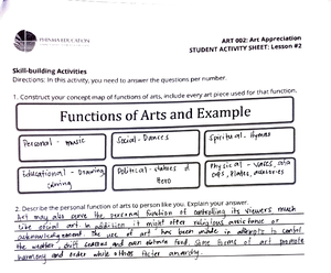 ART 002 SAS#1 - Art - PHINMA tDUCATION ART 002: Art Appreciation ...