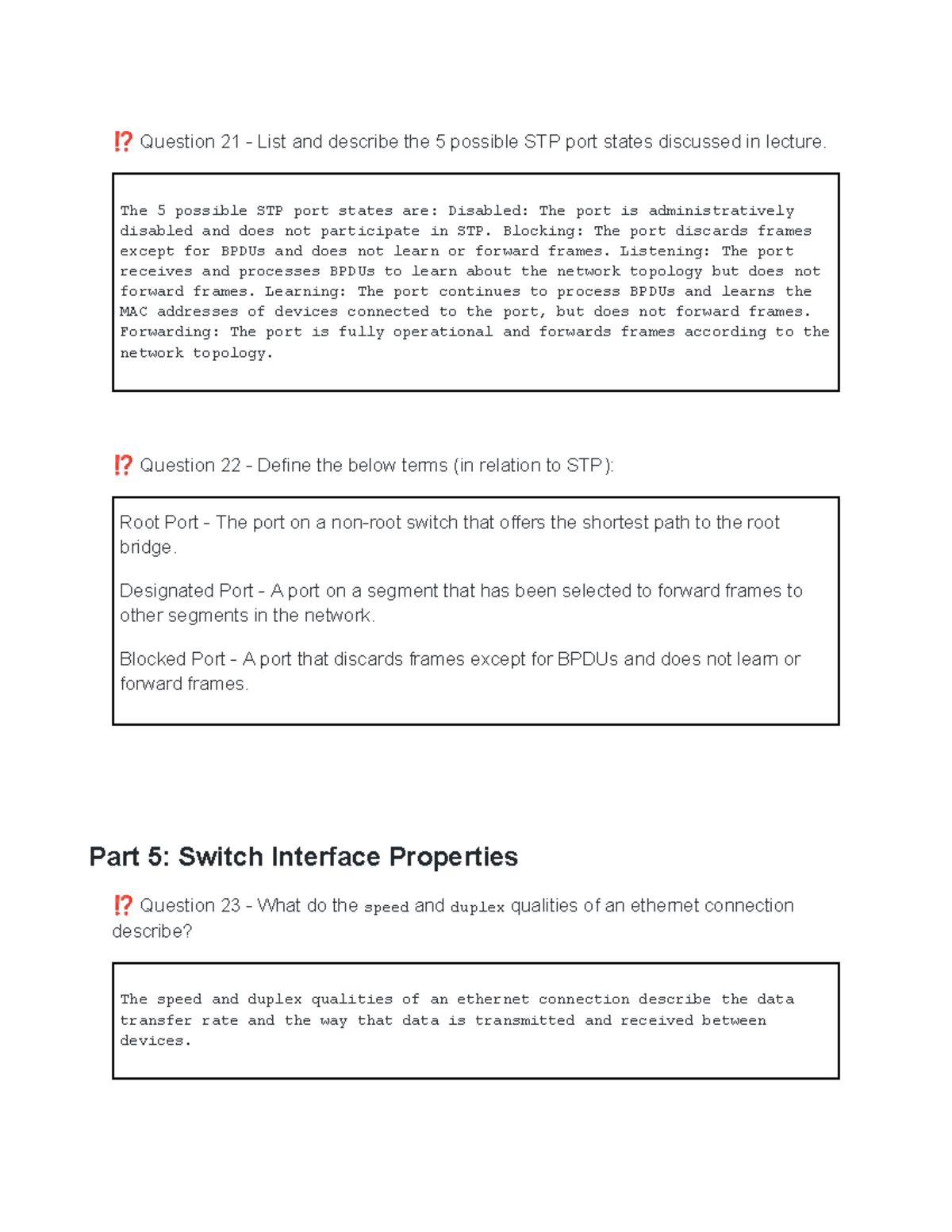 A02 part 3 - A02 part 3 - !? Question 21 - List and describe the 5 ...