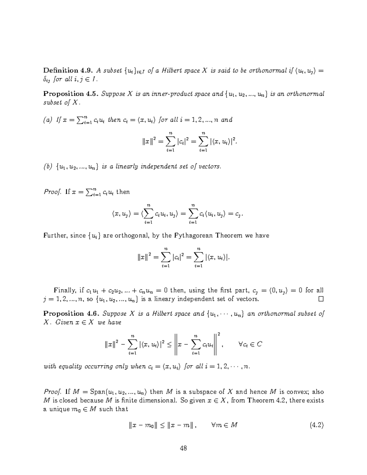 Lecture Notes-25 - Definition 4. A subset {ui}i∈I of a Hilbert space X ...