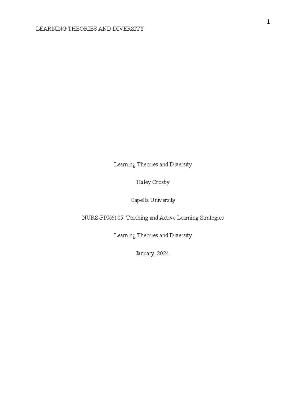 Learning Theories and Diversity^J assignment 1 - LEARNING THEORIES AND ...