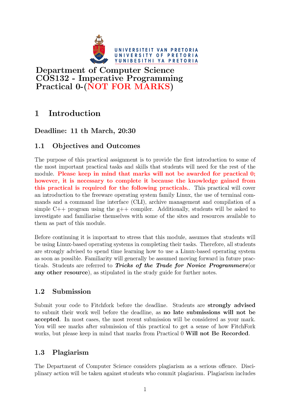 COS 132 Prac0 Specification - Department of Computer Science COS132 ...