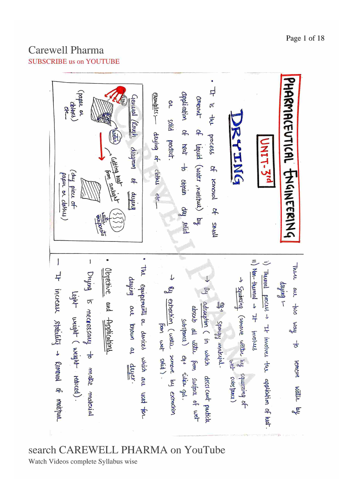 Unit 3, Pharmaceutical Engineering, B Pharmacy 3rd Sem, Carewell Pharma ...