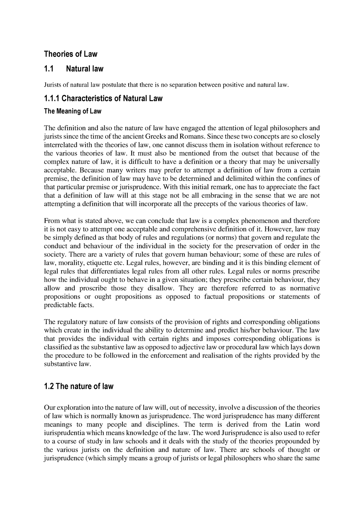 Theories Of Law 1 Great Notes Theories Of Law 1 Natural Law 