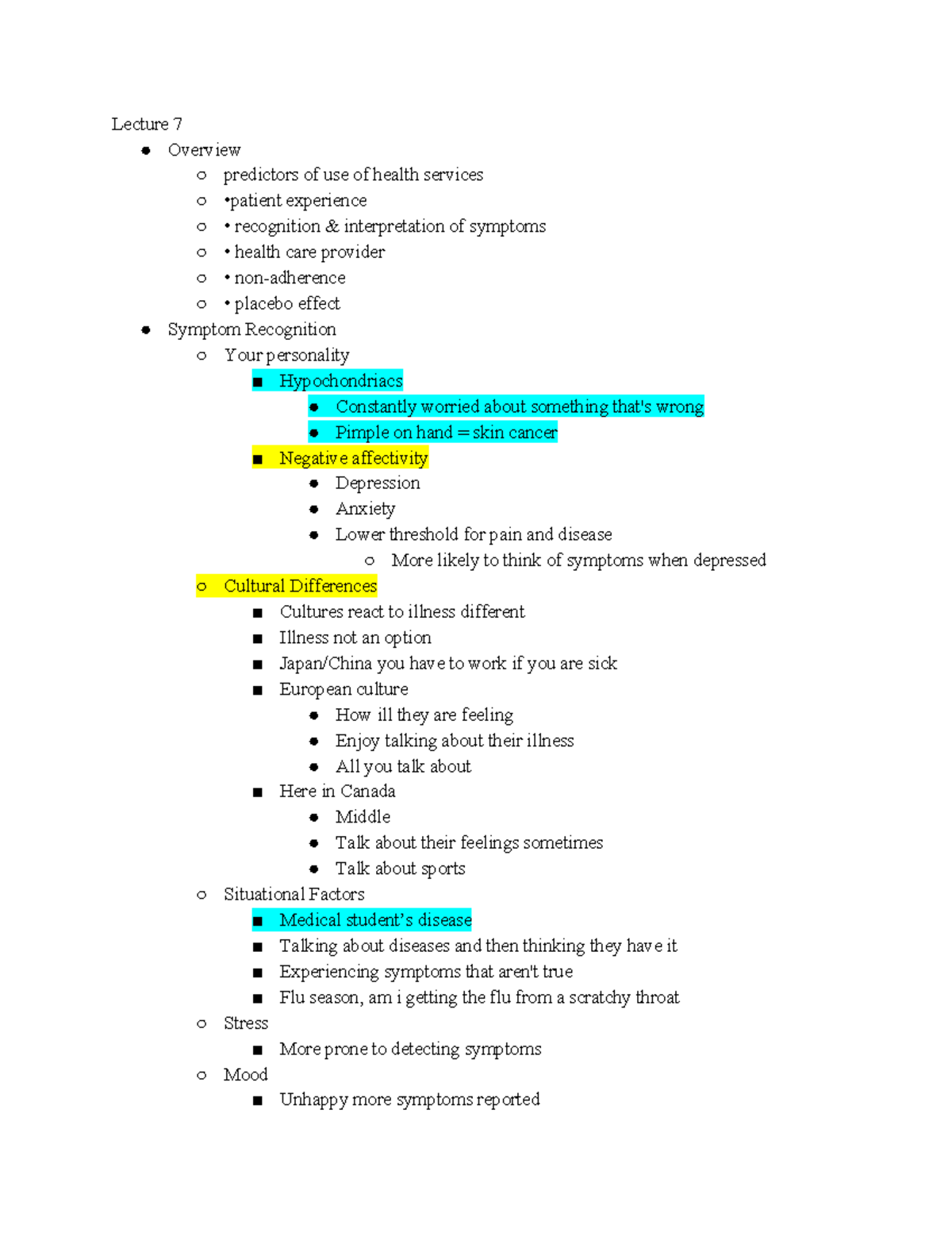 PSYC 2301 Finals Exam - Lecture Notes 7-12 - Lecture 7 Overview ...