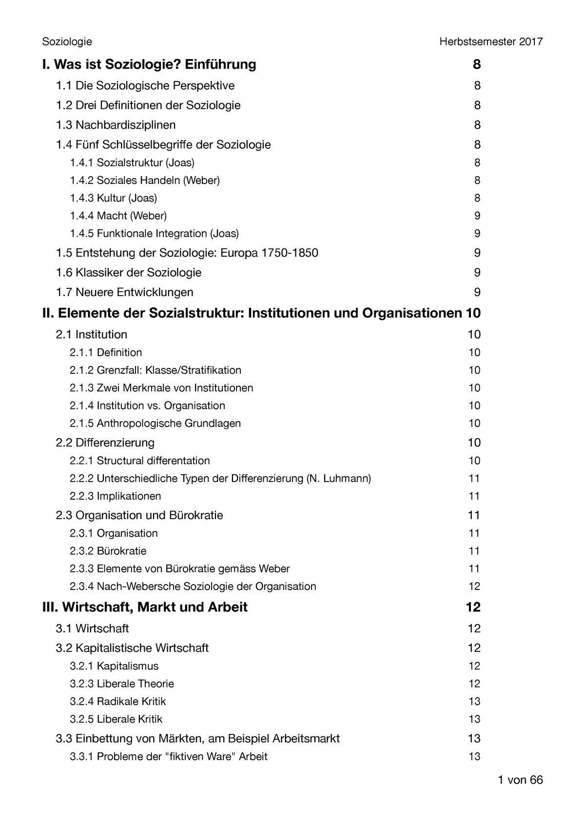 Einführung Soziologie HS 17 - Soziologie Herbstsemester 2017 I. Was Ist ...