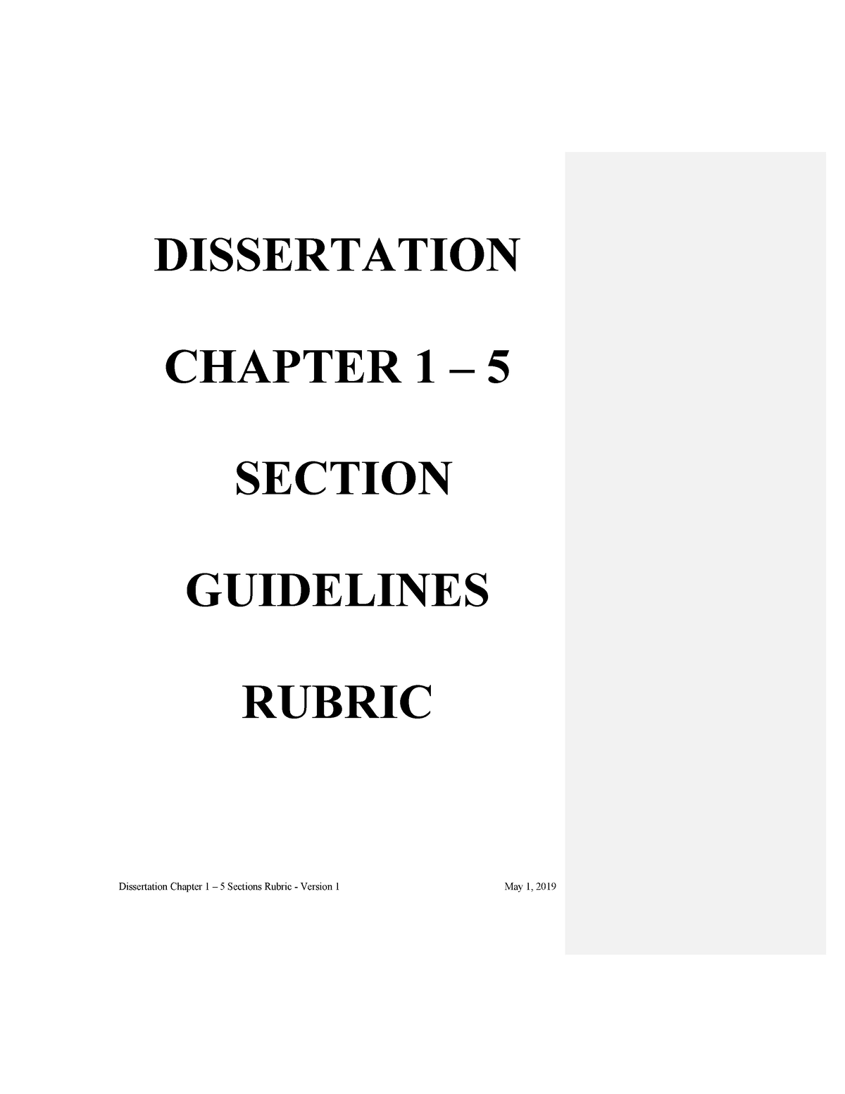 dissertation sections