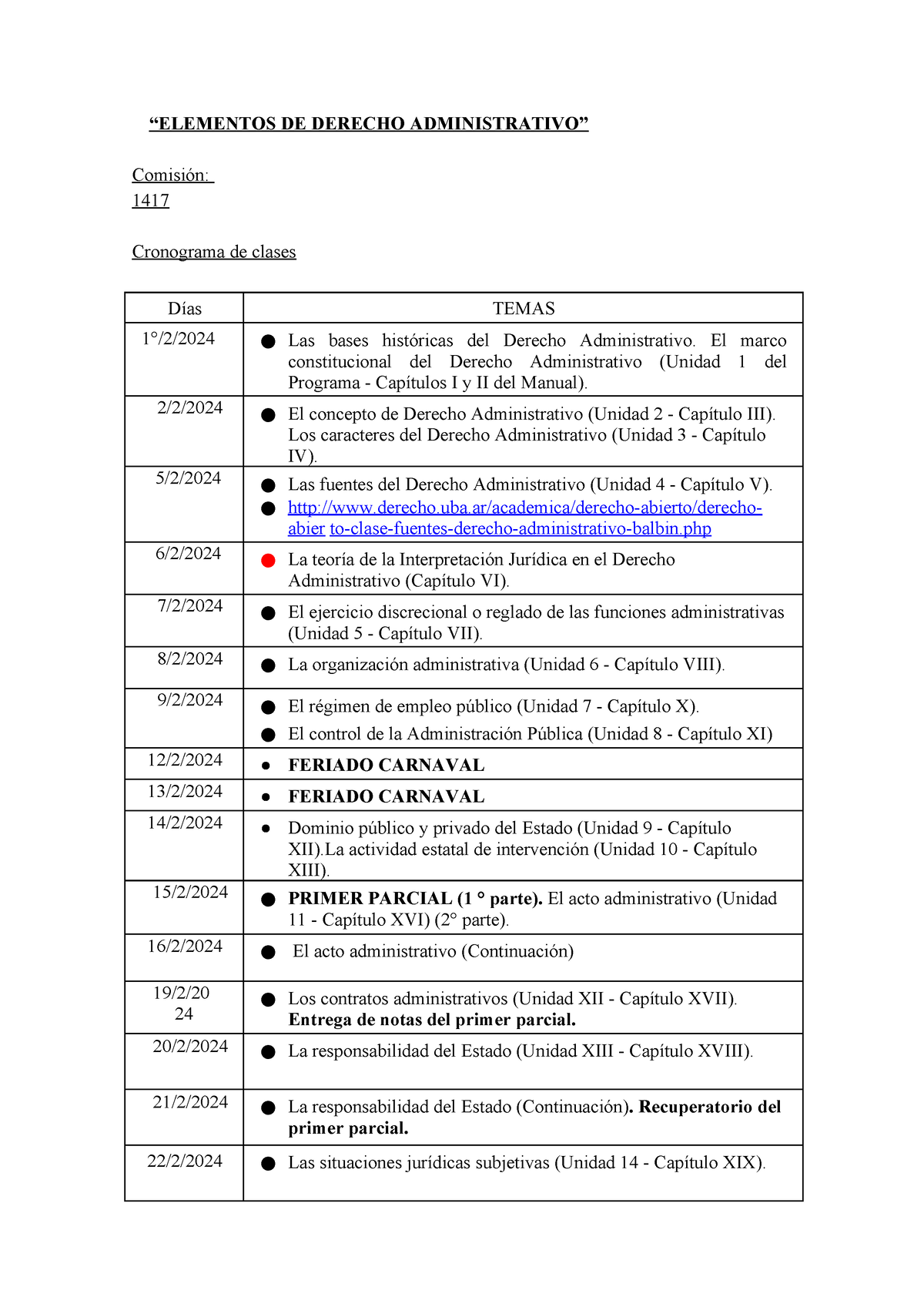 Cronograma DE Clases Comisi N Verano 2024.docx -campus Virtual-w.doc N ...